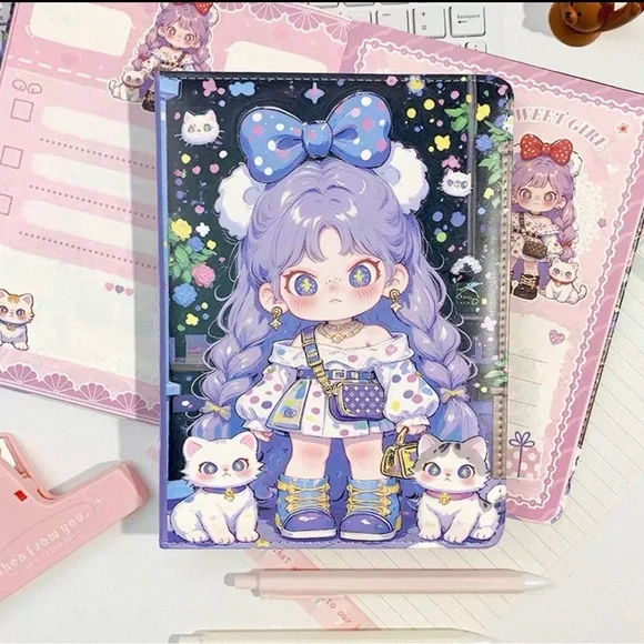 Dora illustrated padded B5 notebook NEW- Purple