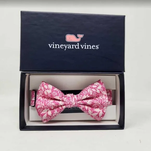 New boys Vineyard Vines Kentucky Derby rose floral bow tie