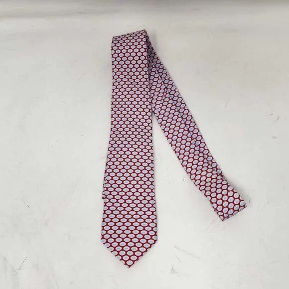 New boys Vineyard Vines Mini Footballs lighthouse red silk tie