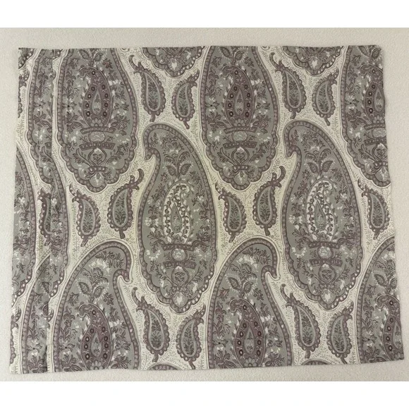 Pottery Barn Ashlyn‎ Shams Paisley Purple Gray 100% Organic Cotton Standard SZ 2
