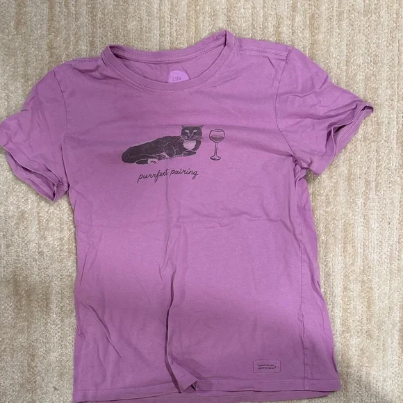 Life Is Good Lavender Cat Tee