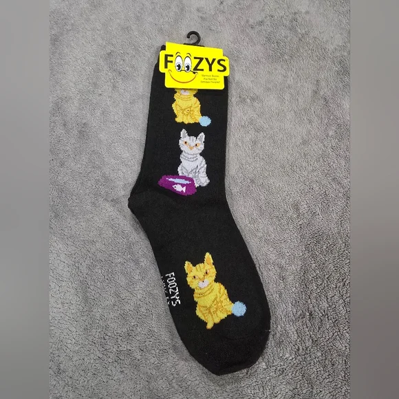 Cat Socks Color Black By Foozys