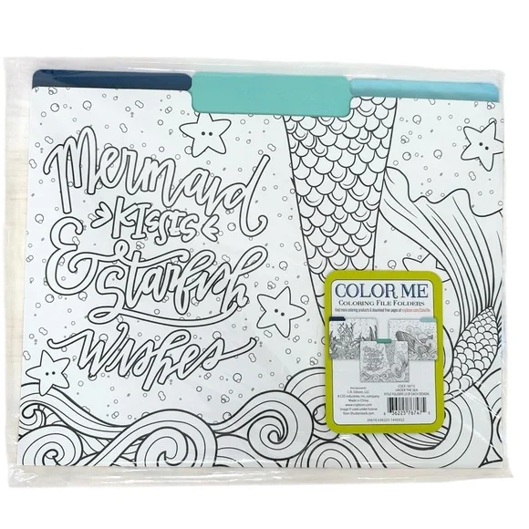 Color Me Set Of 9 Coloring File Folders Under The Sea New Open Package