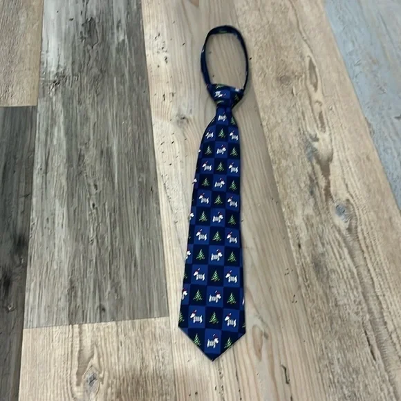 Canterbury Child’s zip neck tie Blue Christmas design decorated zipper