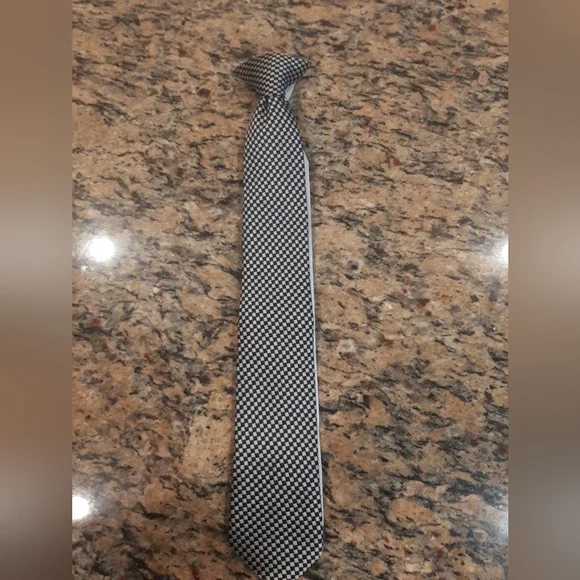 Bill Blass Monochrome Checkered Clip On Boy's Tie