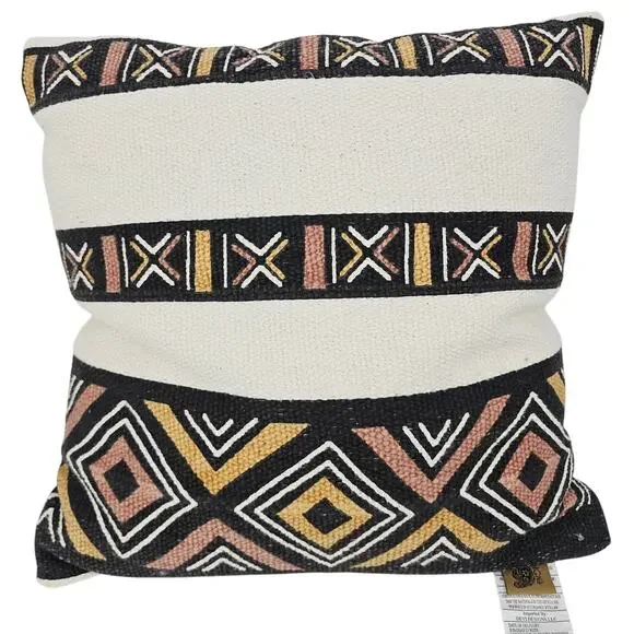 Boho kilim Geometric Tribal Accent lumbar Coach Pillow 18x18