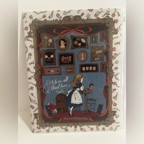 Alice on Wednesday (Alice in Wonderland) Six Pocket Folder -one w Zip Closure