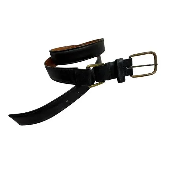 Vtg Levis Harness Leather Belt Mens Size 36 Brown Brass Buckle 1