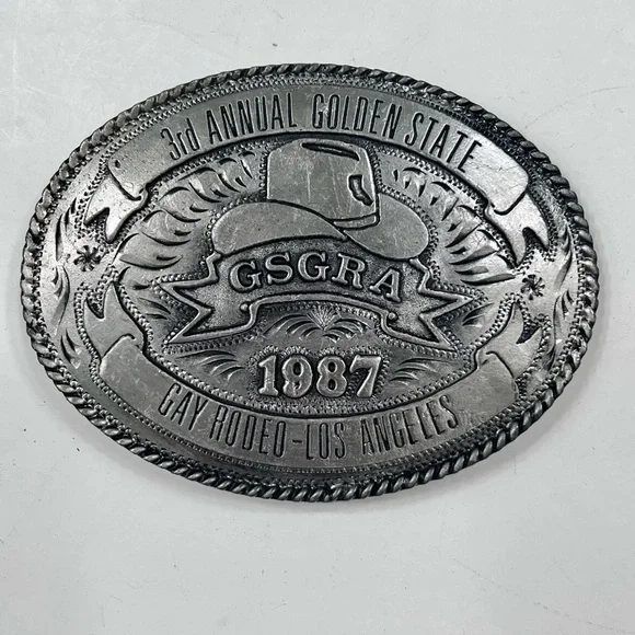 Gay Rodeo Los Angeles 4th Annual Golden State Metal‎ Belt Buckle Limited 56/100