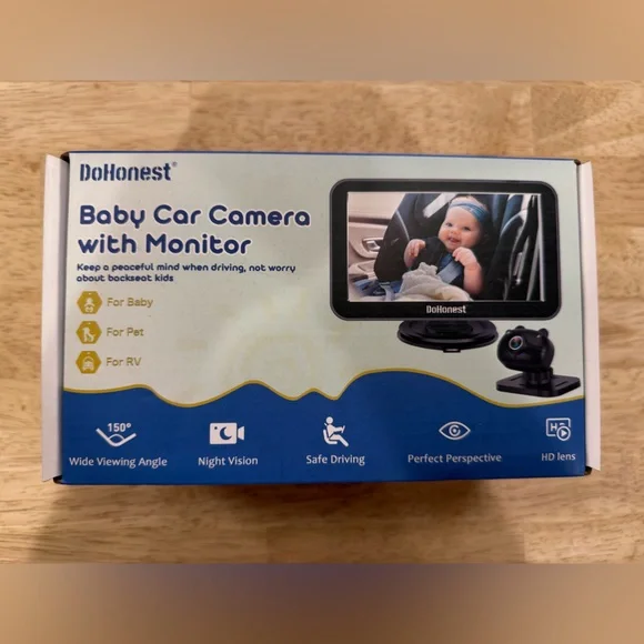 Baby Car Camera with Monitor - Black