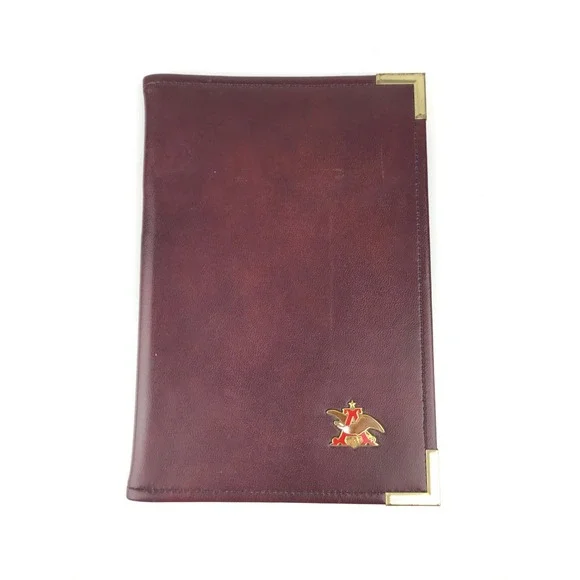 Anheuser-Busch Budweiser Eagle Logo Leather Portfolio Case Folio‎ Hazel USA
