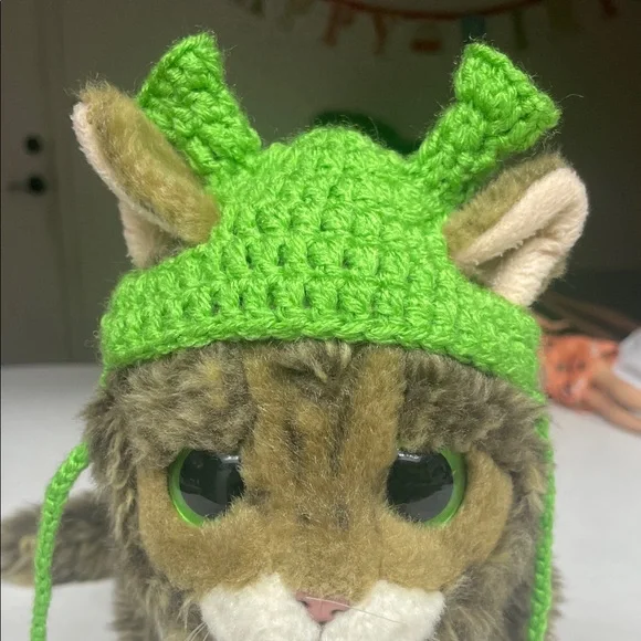 Hand Crafted Green Cat Hat
