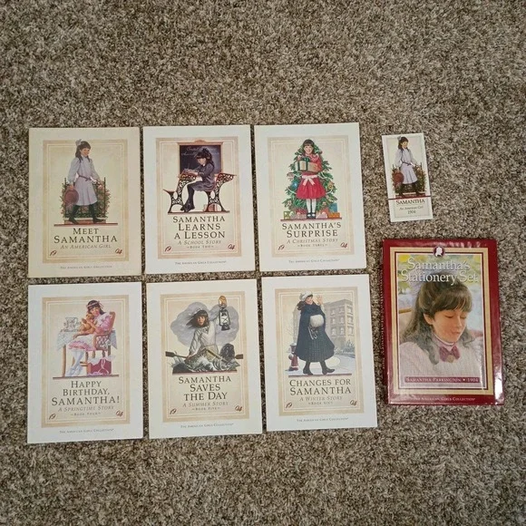 SAMANTHA Books 1-6 American Girl All Pleasant Company Lot Plus Stationary Set