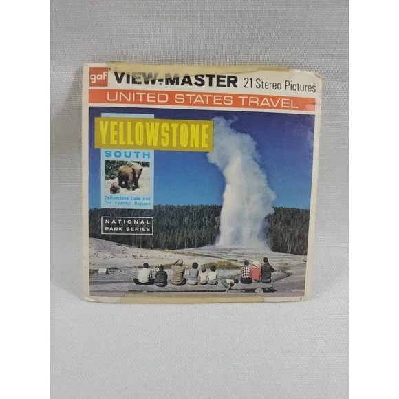 Vintage • View Master 3-D Tour- Yellowstone National Park - 3 Reels/21 Pictures