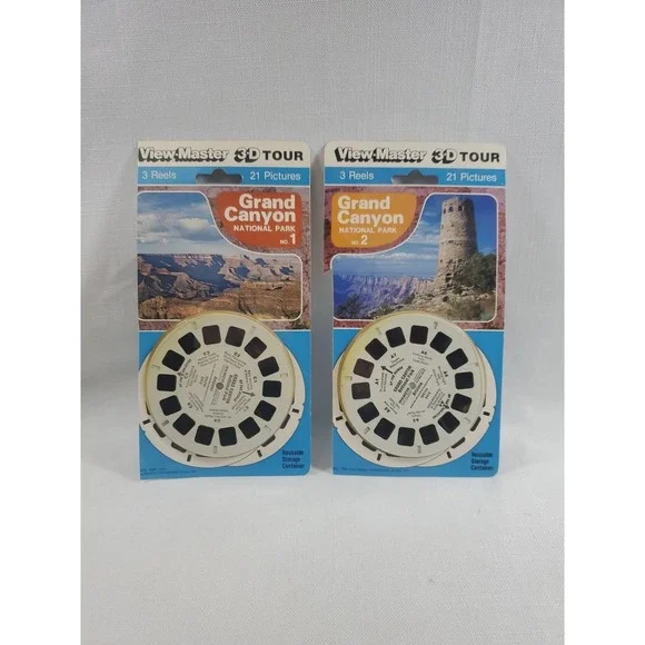 Vintage • View Master 3-D Tour-Grand Canyon No 1 & 2 - NOS - 3 Reels/21 Pictures