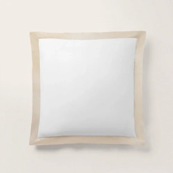 Set Of 2 Ralph Lauren White Coastal Sand Organic Sateen Euro Sham 26 X 26 Pair