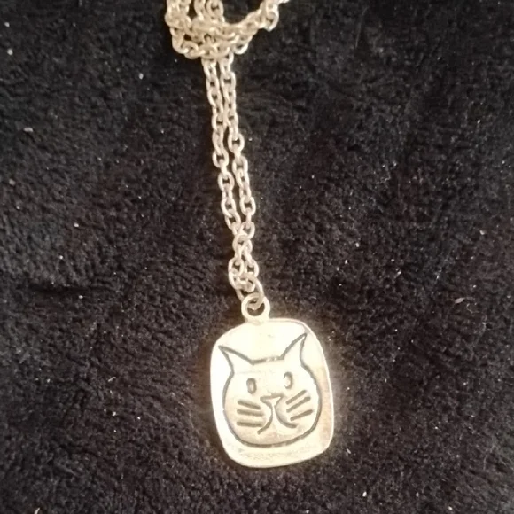 Silver Cat Pendant Necklace