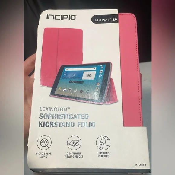 Lexington Sophisticated Pink Kickstand Folio for LG G pad F 8.0 Tablets