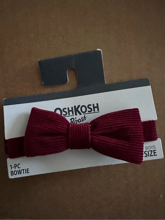 OSHKOSH boys burgundy corduroy bow tie