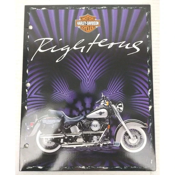 VTG 1996 Y2K Mead Portfolio Folder HARLEY DAVIDSON Motorcycle RIGHTEOUS USA H-D