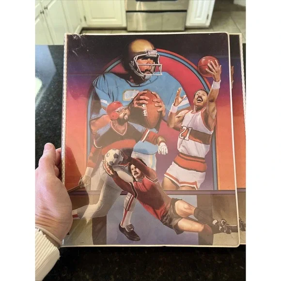 Vintage Mead The Organizer School Binder Sports Football‎ Basketball Soccer Ball