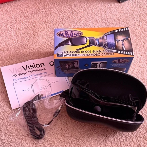 Black Polarized Sport Sunglasses with HD Camera