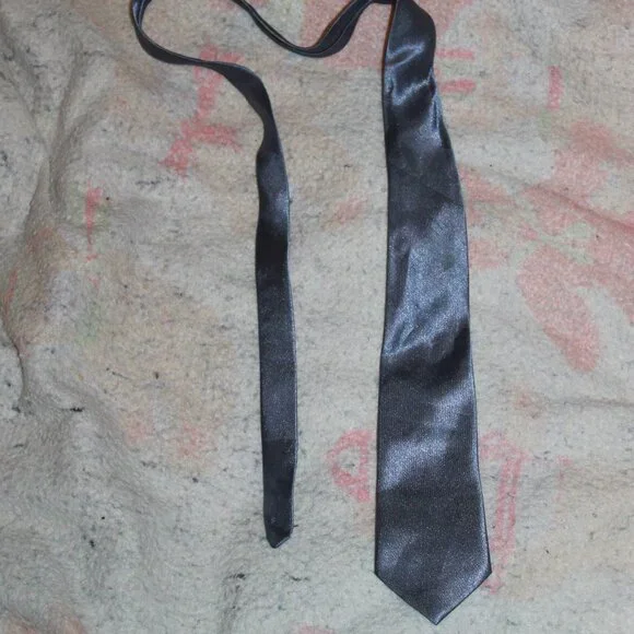 Vintage Light Blue Boys Silk Self-tie Necktie 47.5