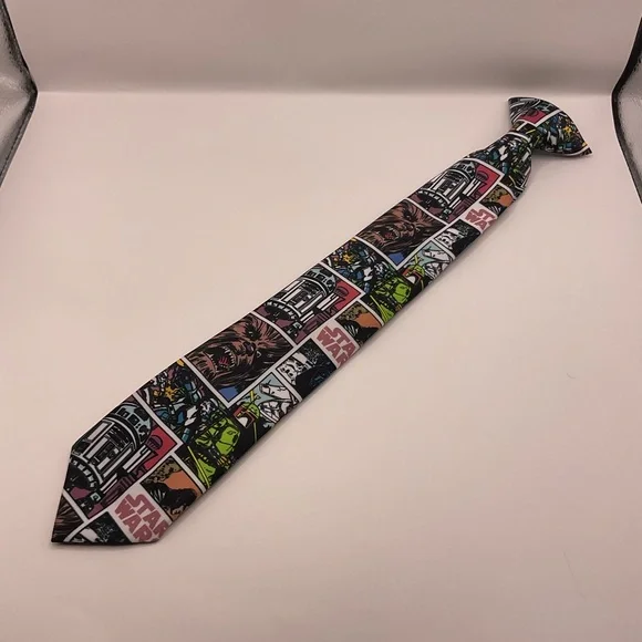 Star Wars Kids Vintage Retro Comic Book Design Snap On Tie Chewbacca, R2D2