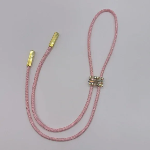 VINTAGE Aurora Borealis Crystal & Paracord Bolo Tie
