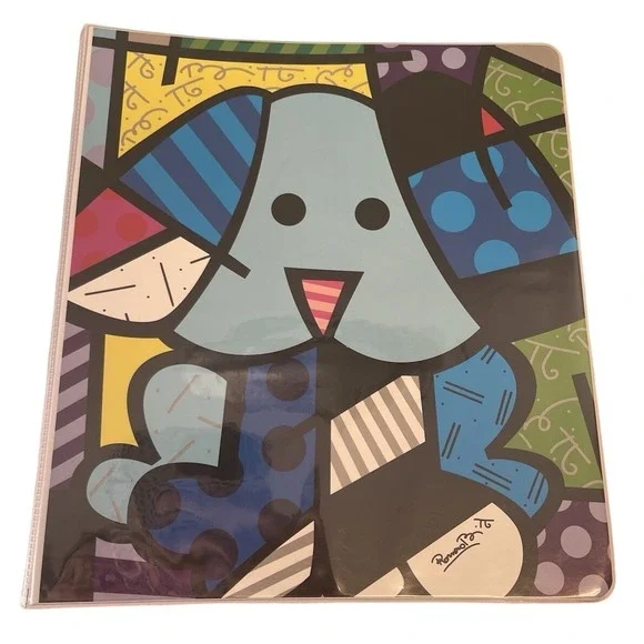 Britto Romero Britto Pop Art Dog 3-Ring Binder 1 Inch Blue Dog Multicolor 10509