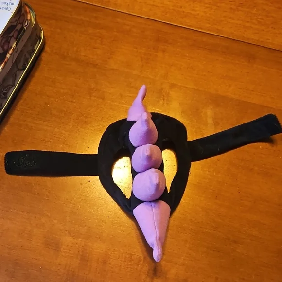 Black and Purple Plush Horn Cat Hat Halloween Costume