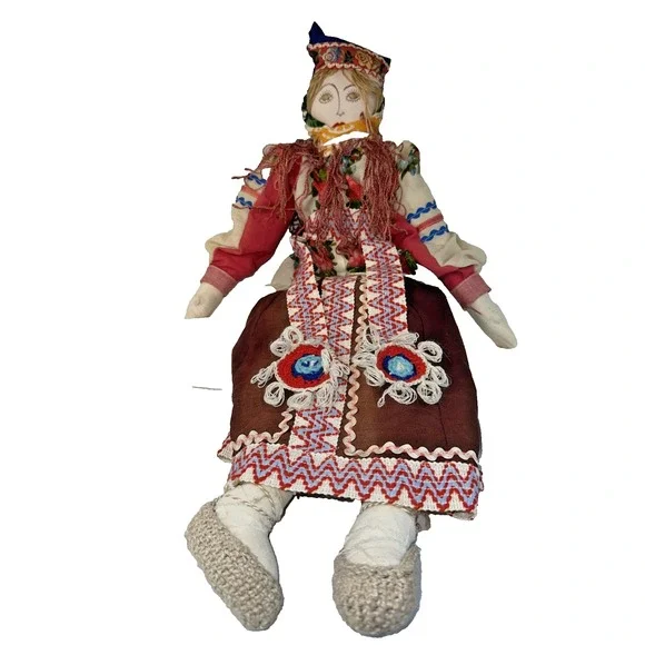 Vintage Russian Cloth Doll Hand Sewn 24 inches