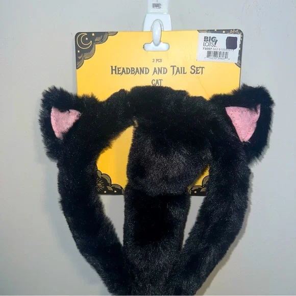 Black Cat Headband and Tail Set