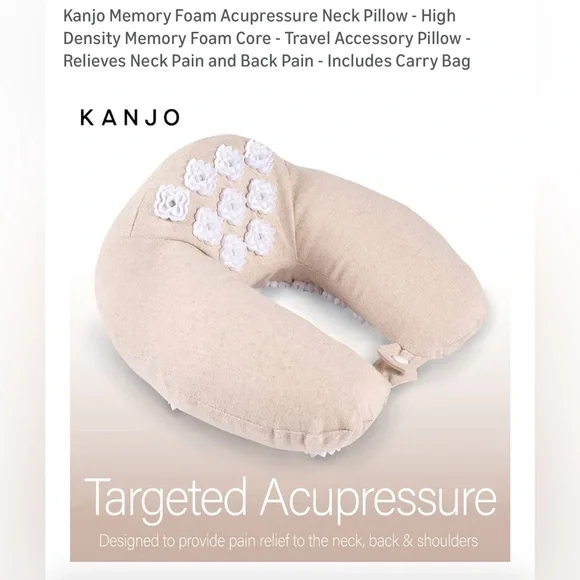 JBH* New! Kanjo Memory Foam Acupressure Neck Pillow