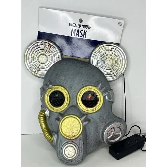 Mutated Mouse Halloween Costume Mask, Red Light Up Eyes NEW!