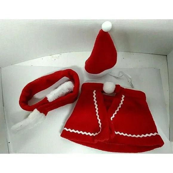 Dog Cat Christmas Outfit Cape Hat Scarf NEW