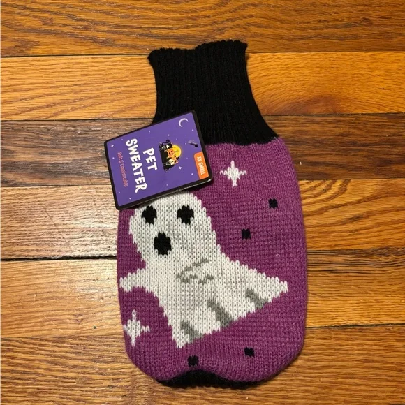 NWT Purple Ghost Cat Sweater size xx small