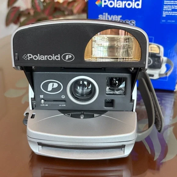 Polaroid Silver Express 600 Instant Film Camera