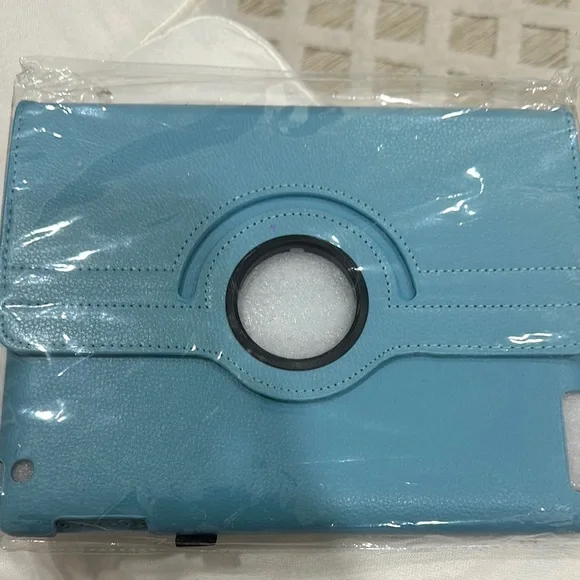 Blue Rotating Tablet Cover with Protective Flap