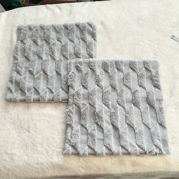 Cushion Covers with Wave Pattern‎ on both sides Comfortable Pillowcase Dark Grey