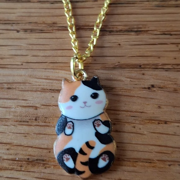Calico Cat Pendant Measures 3/4
