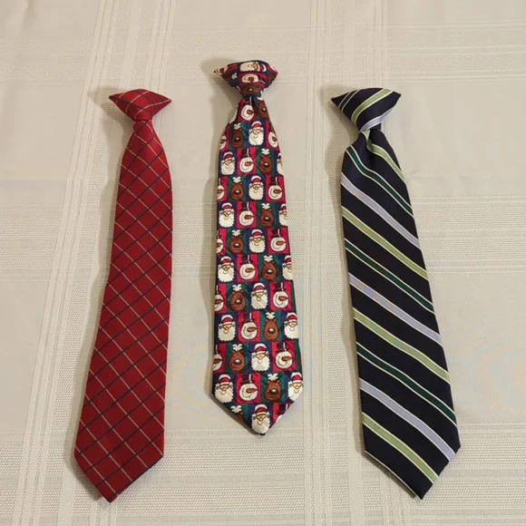 Lot of 3 boys clip-on ties