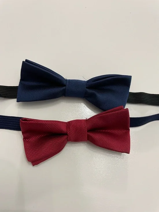 Navy Blue and Burgundy Red Classic Bow Ties
