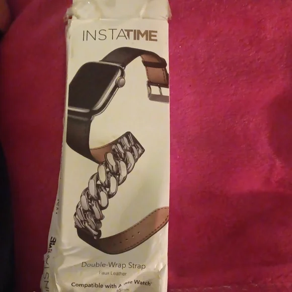 Instatime Double-Wrap Faux Leather Watch Strap