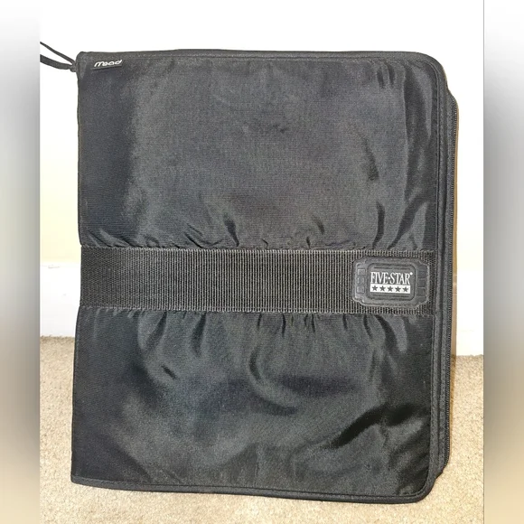 Mead Five Star Trapper Keeper Black 3 Ring Binder Zipper School Student VTG 1991