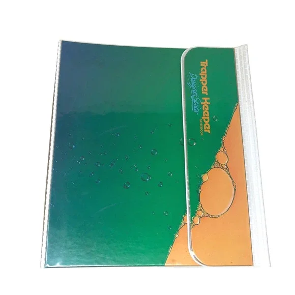 Vintage Trapper Keeper Designer Series Mead Notebook Green Orange Bubbles 29100