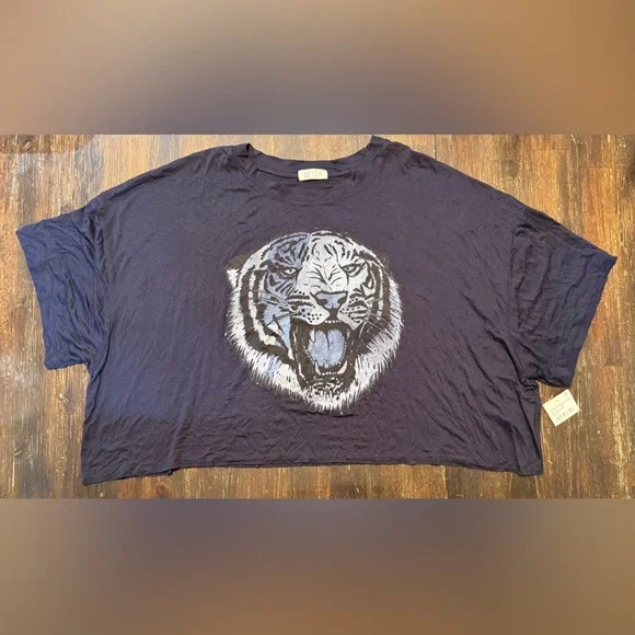 Fierce Feline Navy Tiger Cat Shirt