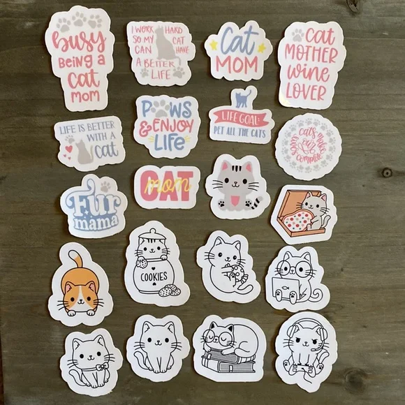 Handmade Cat Mom Stickers