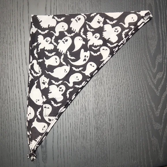 Ghost Print Pet Bandana, Black & White