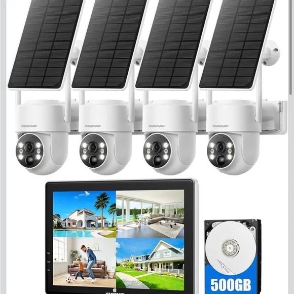 Solar Security Cameras Wireless Outdoor with 10